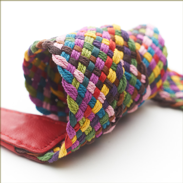 MOZAIC Cotton/Red Leather NeckStrap